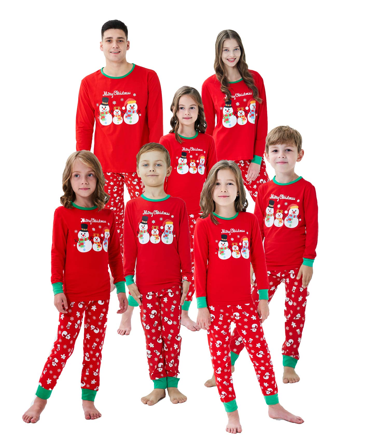 Demifill Family Matching Christmas Pajamas Snowman Toddler Pjs Kids Sleepwear Children Clothes Size 8 Red