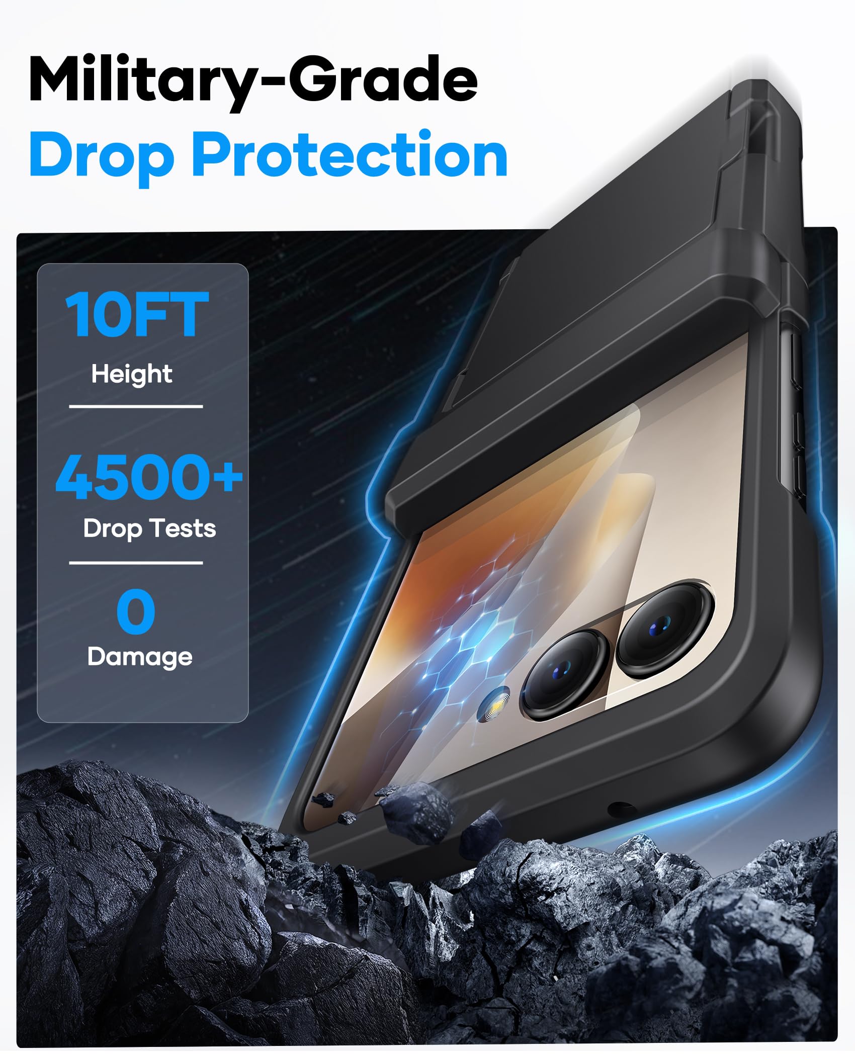ASAFCASE Custodia a portafoglio per Motorola Razr 2026 con porta carte, protezione per cerniera, protezione esterna per schermo HD, resistente agli urti, robusta custodia protettiva rigida per