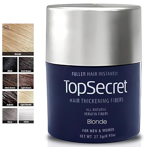 Top Secret Recambios de fibras de construcción para engrosar el cabello, relleno de cabello natural e indetectable, para hombres y mujeres, rellena