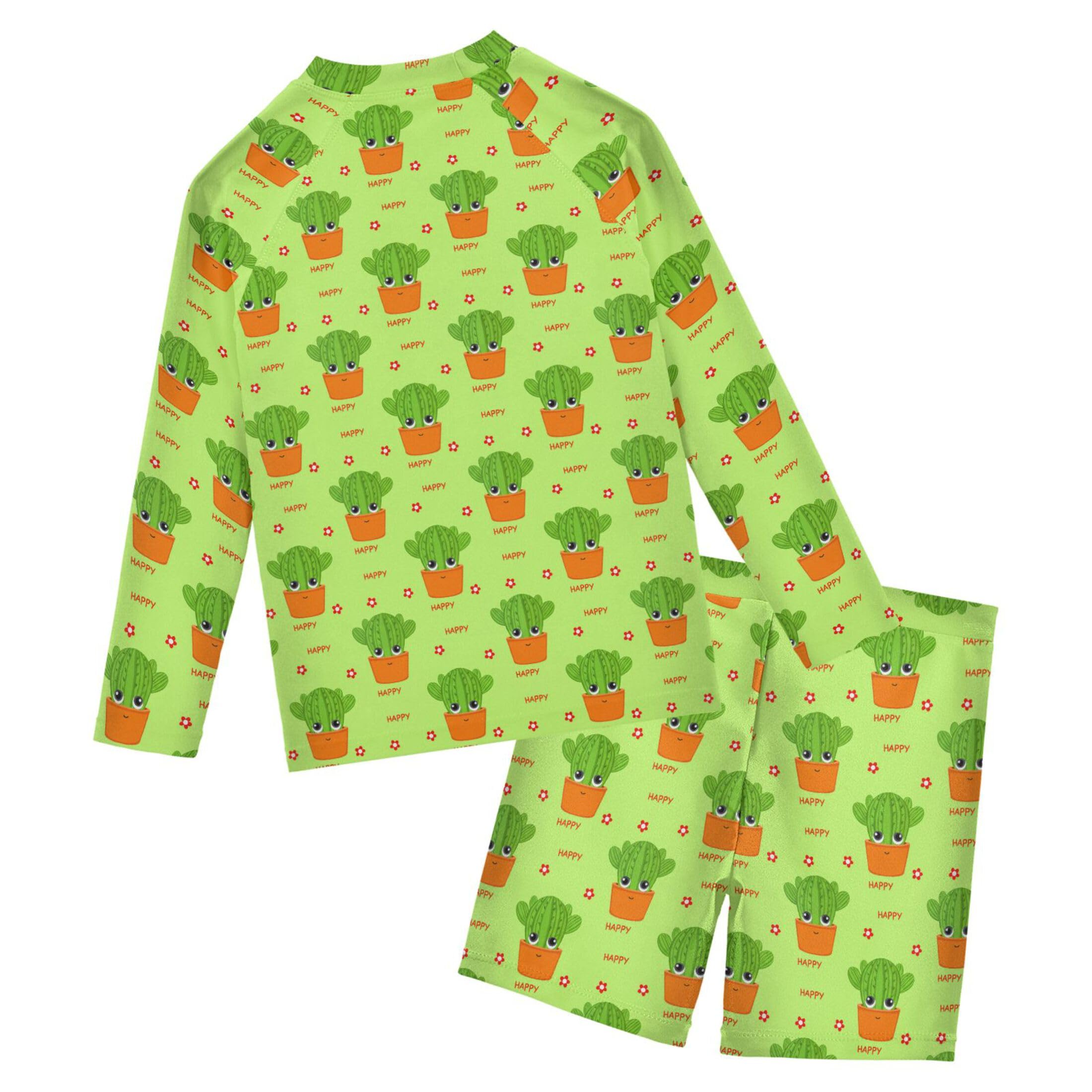 Cactus Toddlers and Baby Boys' Swimsuit Trunk and Rashguard Set B0404614