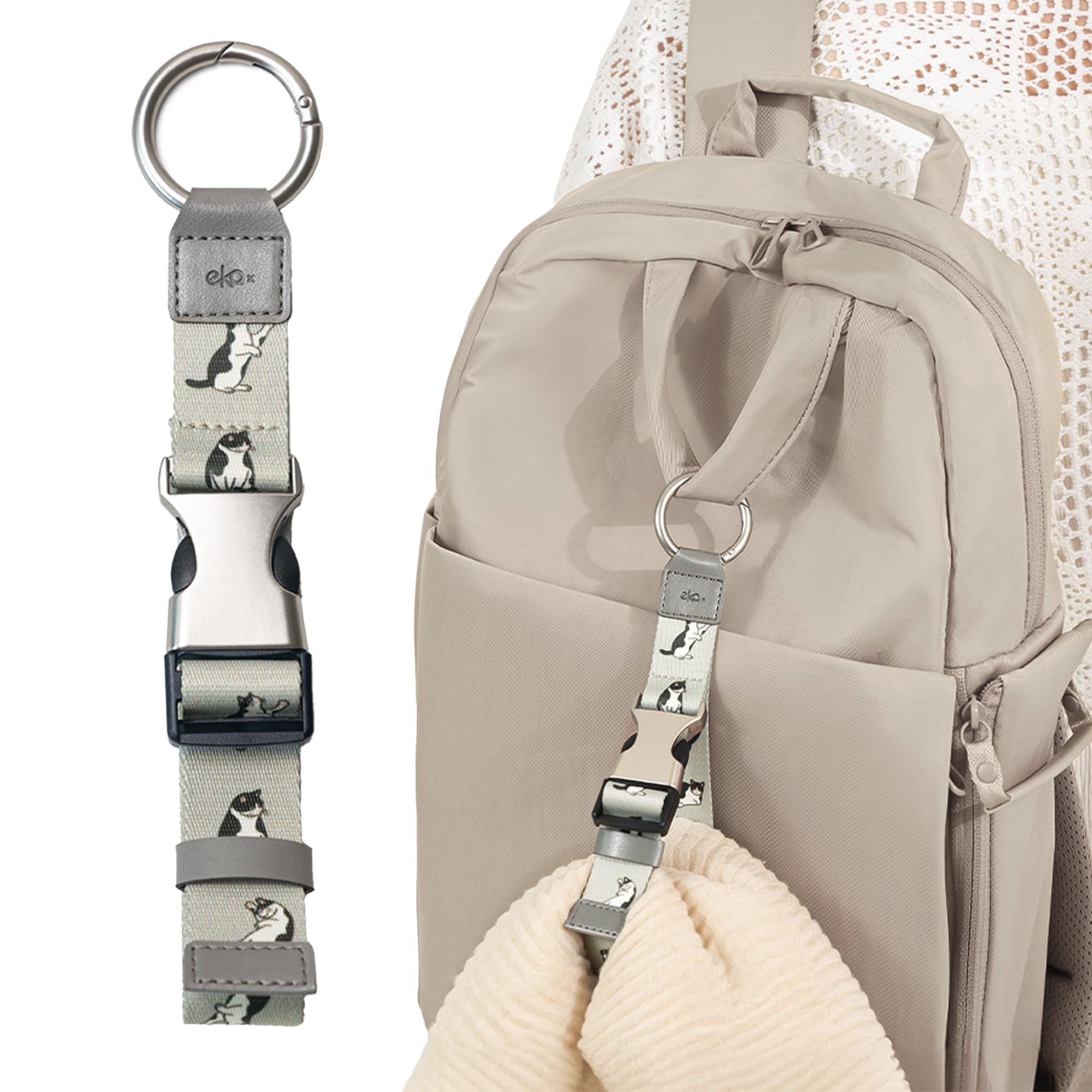 Add-a-Bag Luggage Strap, Adjustable Travel Carry Strap with Ring Hooks & Buckle, Heavy-Duty Bag Holder & Jacket Gripper, Luggage Straps/Luggage Belt,