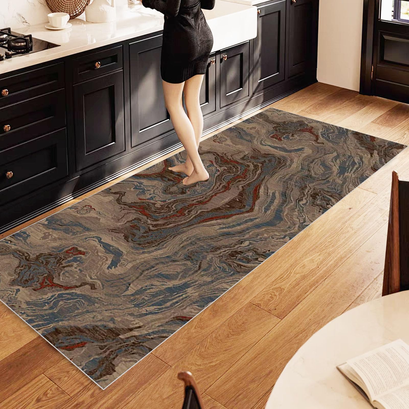 Tapijtlopers voor gangen, 120 x 150 cm, wasbare tapijtloper voor keuken, zwaar belastbare entreemat, traploper, lange gangloper, antislip absorberend vloerkleed voor gang, slaapkamer, wasruimte