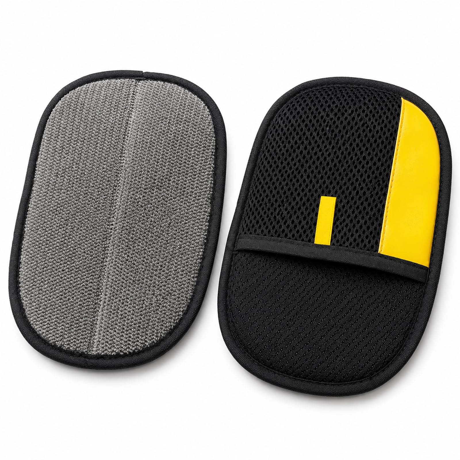 2 Stück Tierhaarentferner Handschuhe Doppelseitig, Haarentfernungshandschuh, Waschen und Enthaaren, Wiederverwendbare Pet Grooming Gloves für Katze Hund Sofa Teppich Kleidung Auto, Schwarz