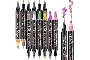 12 Colors Dual Tip Metallic Acrylic Markers