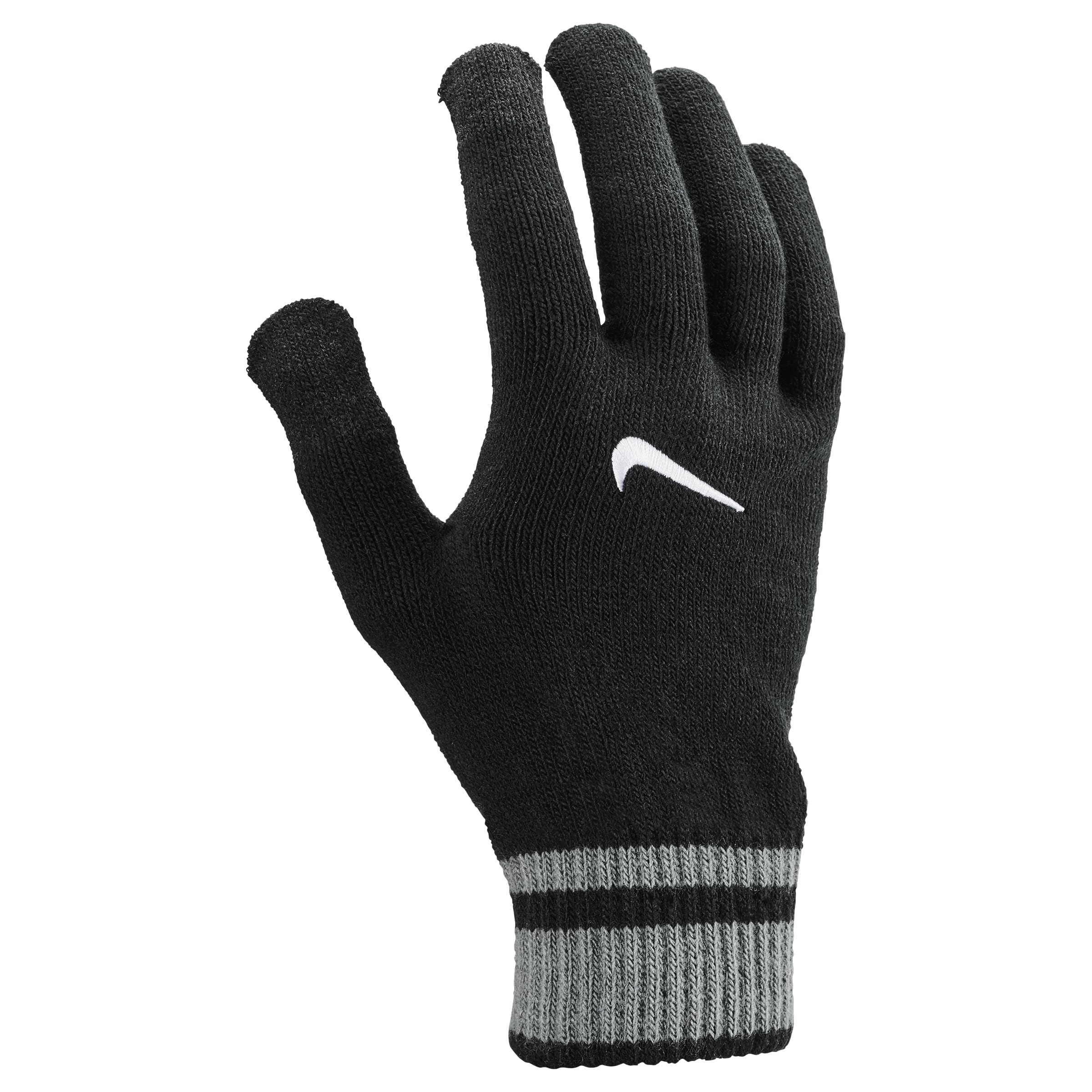 Nike Men's Knit Tech and Grip Gloves Graphic 3.0 Running Training Fitness Touchscreen Grip Winter Gloves, Black/Smoke Grey/White, S
