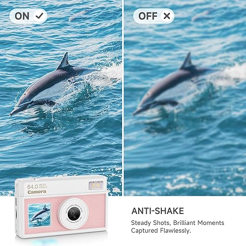 Miniatura 5 de Cámara digital 4K UHD, cámara de enfoque automático de 64 MP con tarjeta SD de 32 GB, mini cámara digital vintage con pantalla grande de 2.8