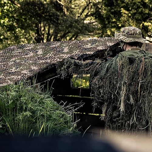 Miniatura 5 de Senmortar - Red de camuflaje militar, ligera, duradera, sin rejilla, para decoración de parasol, caza, tiro a ciegas