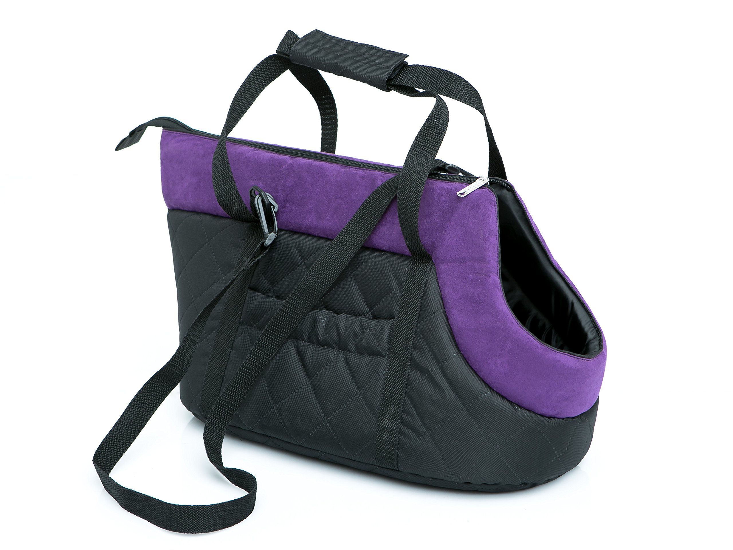Bolsa de transporte, para perros, gatos, dos maneras de llevar, seguridad de mascotas, saco, saco para perros, R2: 30 x 50 cm, negro con bufanda roja