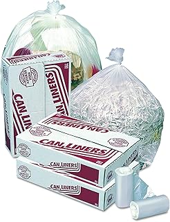 Pitt Plastics High-Density Trash Can Liners, 20 - 30 Gallons, 10 microns, Clear, Pack Of 500