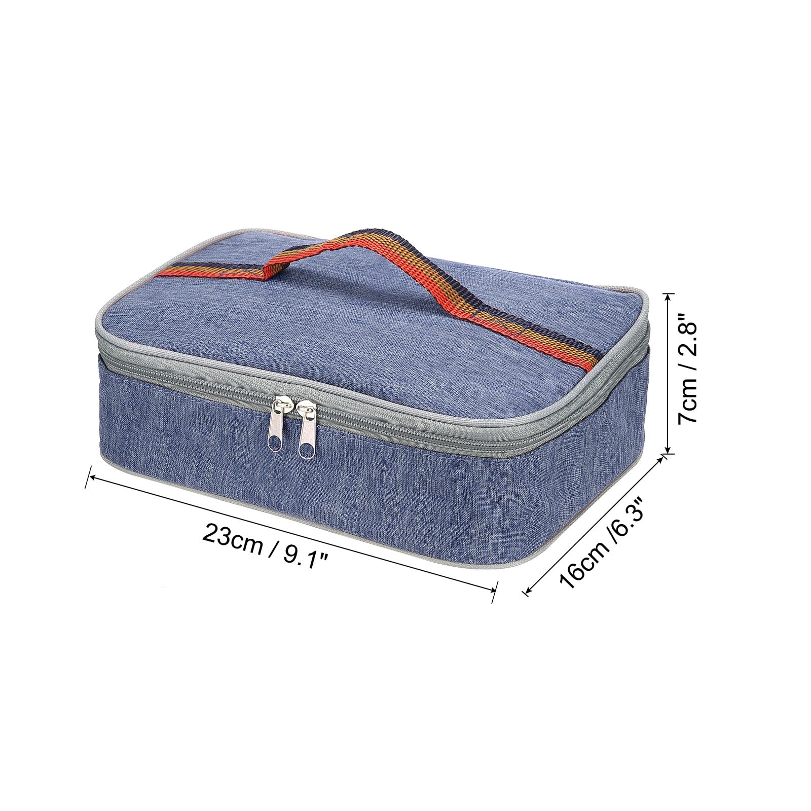 Sacs à déjeuner isothermes 9"x6"x3", contenants Alimentaires Portables, Sacs à Bento Plats, Seau à déjeuner Thermique réutilisable pour Hommes et Femmes, Bleu