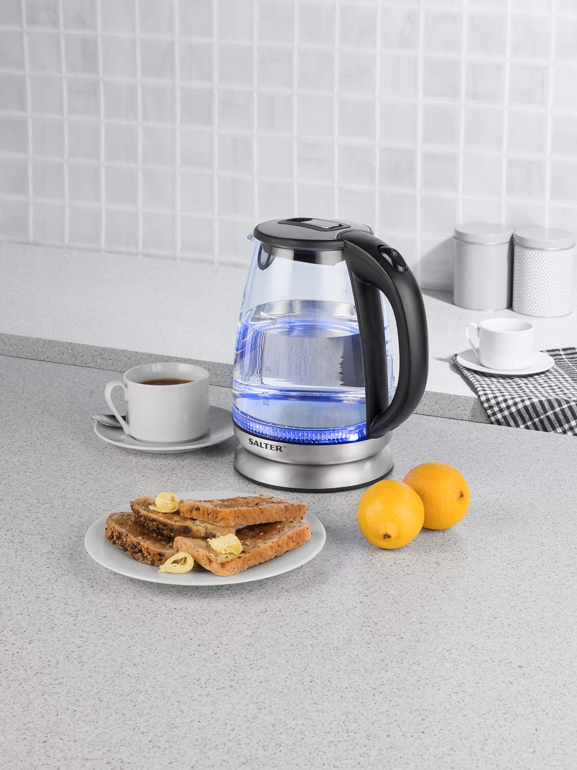 Salter EK2841SS Colour Changing 1.7L Glass Kettle With Dual LED