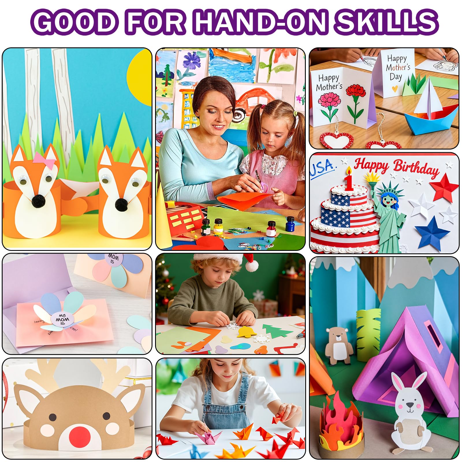 Farbiger Karton, 8,5 x 11 cm, sortiert, 150 Blatt, 29,5 kg/180 g/m², Druckpapier für Bastelarbeiten, Kartenherstellung, Scrapbooking, Party-Dekorationen, Schulbedarf für Kinder