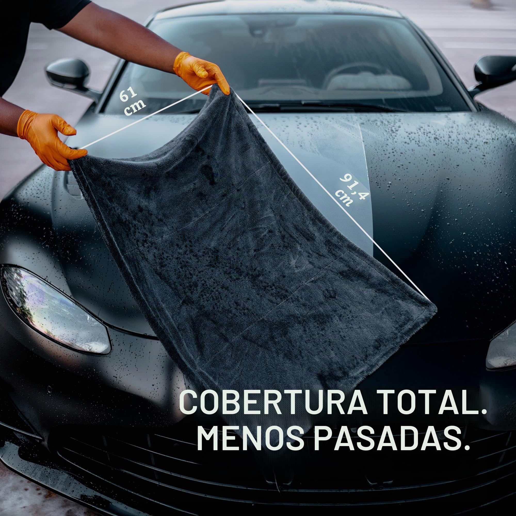 Blackline Car Care XL - Toalla de Microfibra Ultra Absorbente para Secado de Coche, 3 x 2 pies, clasificación #1