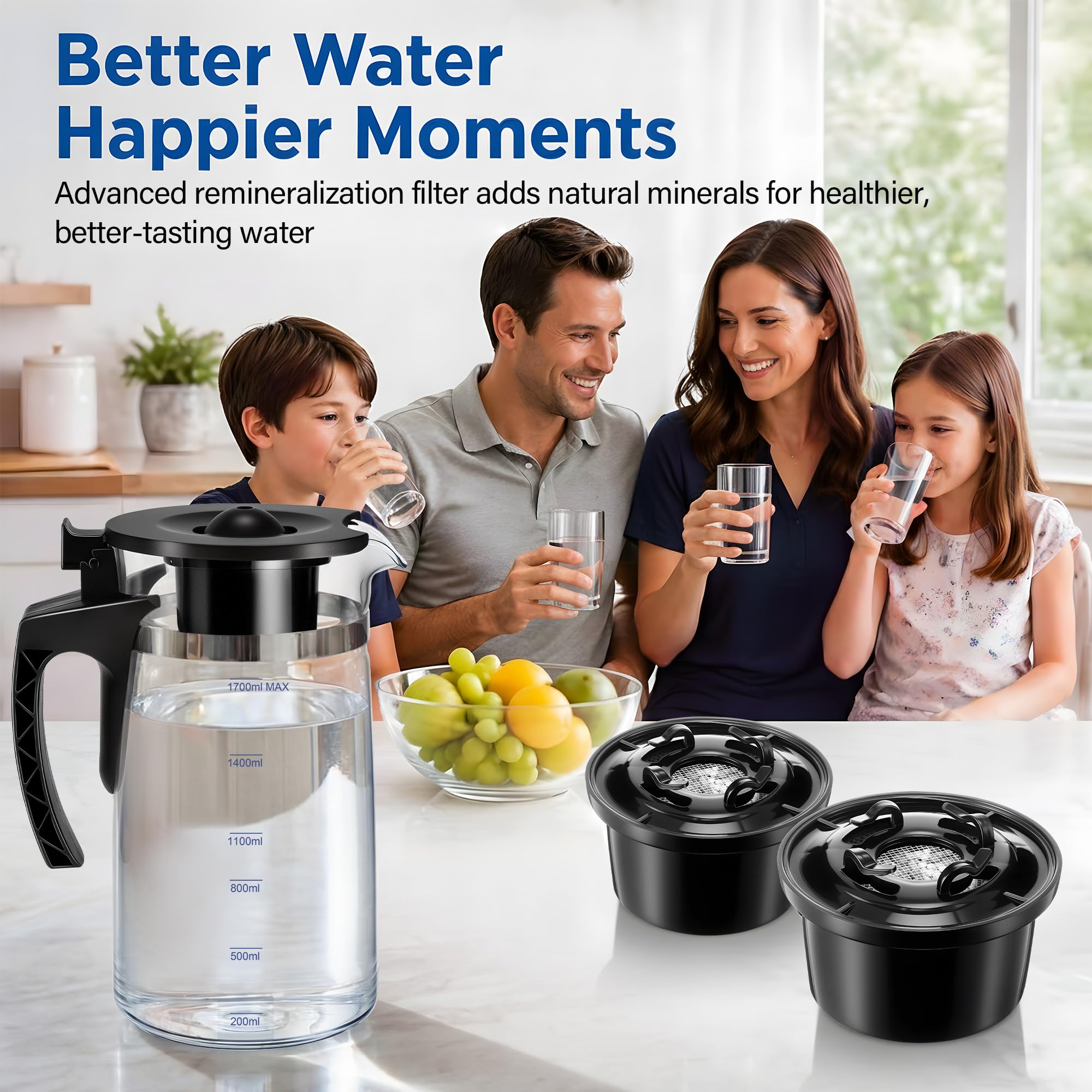 1 paquete de filtros de agua de remineralización, compatibles con sistemas Bluevua RO100ROPOT y RO100ROPOT (UV), alcalinos para filtro de ósmosis inversa, remineralizar y aumentar el pH