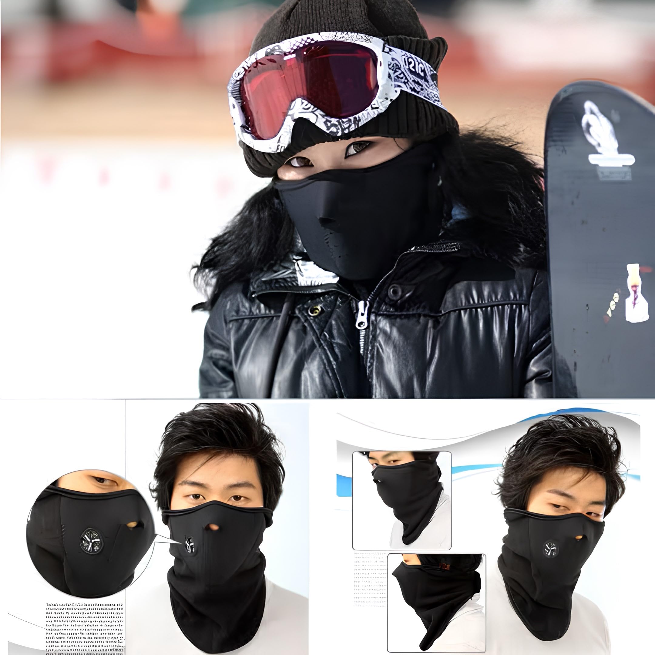 PHMAX - Máscara de esquí para hombre y mujer, gafas de esquí snowboard para moto de nieve sin montura 100% UV400, antiniebla, máscara de esquí de invierno