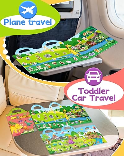 Miniatura 2 de Benresive - Libros de calcomanías reutilizables para niños de 2-4, libros para niños pequeños 1-3 y 2-4, de viaje, actividades, manualidades
