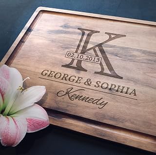 Personalized Cutting Board, Customized Engraved Cutting Board, Gift for Wedding, Anniversary, Birthday, Housewarming | Handmade | Design 02