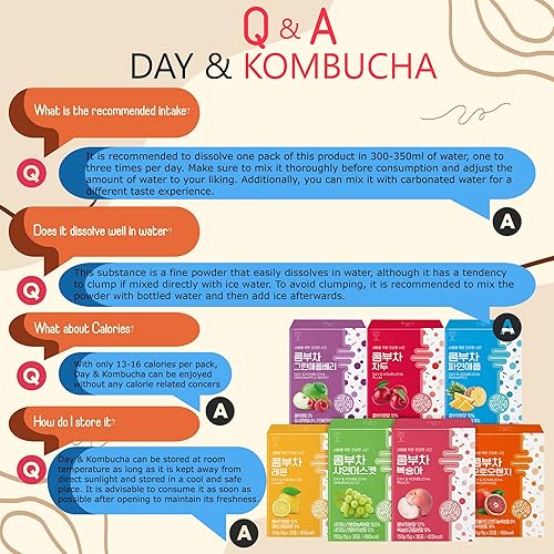 Miniatura 8 de Kombucha Powder Tea - Bebida saludable coreana - Cero azúcar, fermentado con gas, probióticos y prebióticos 10 barras (piña)
