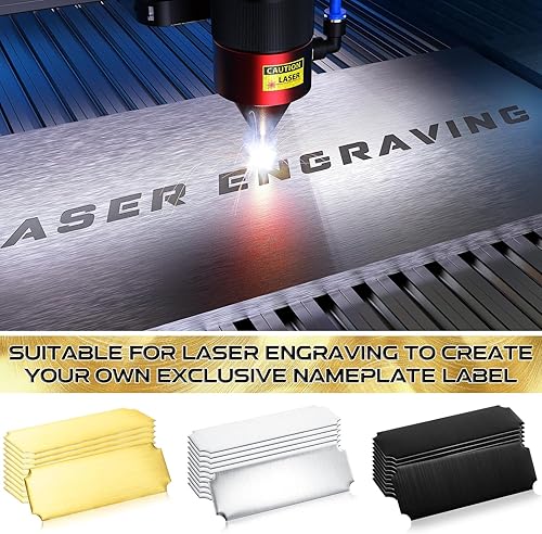 Miniatura 10 de Therwen 30 placas de nombre grabadas con láser, placa de latón macizo cepillado, placa personalizada en blanco, etiqueta de nombre personalizada con