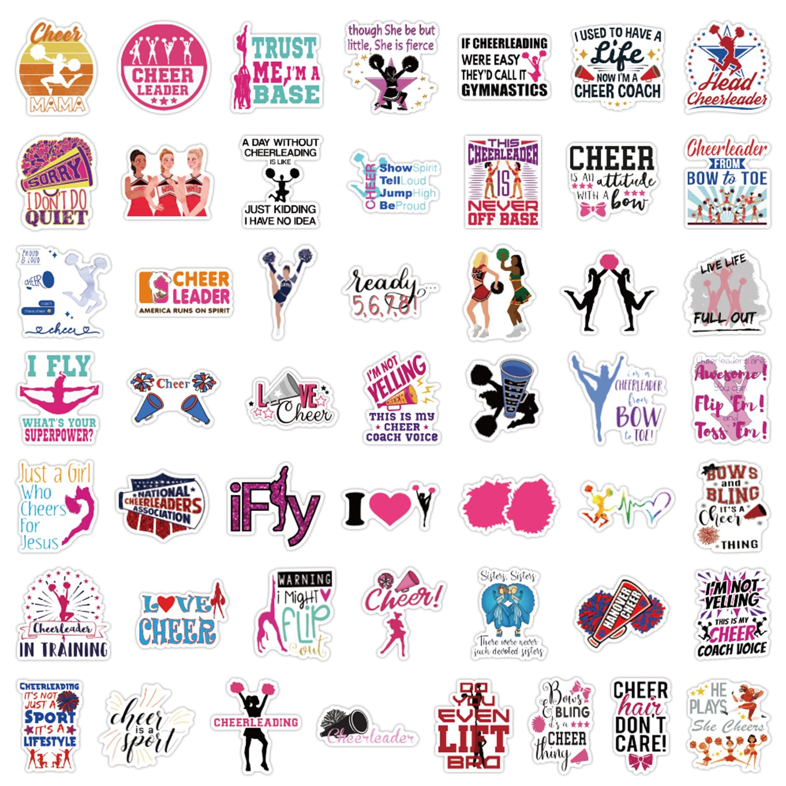 Lot De 110 Autocollants Pom-pom Girl En Vinyle Imperméable - Motifs Motivation, 5-7 Cm, Pour Bouteille, Ordinateur