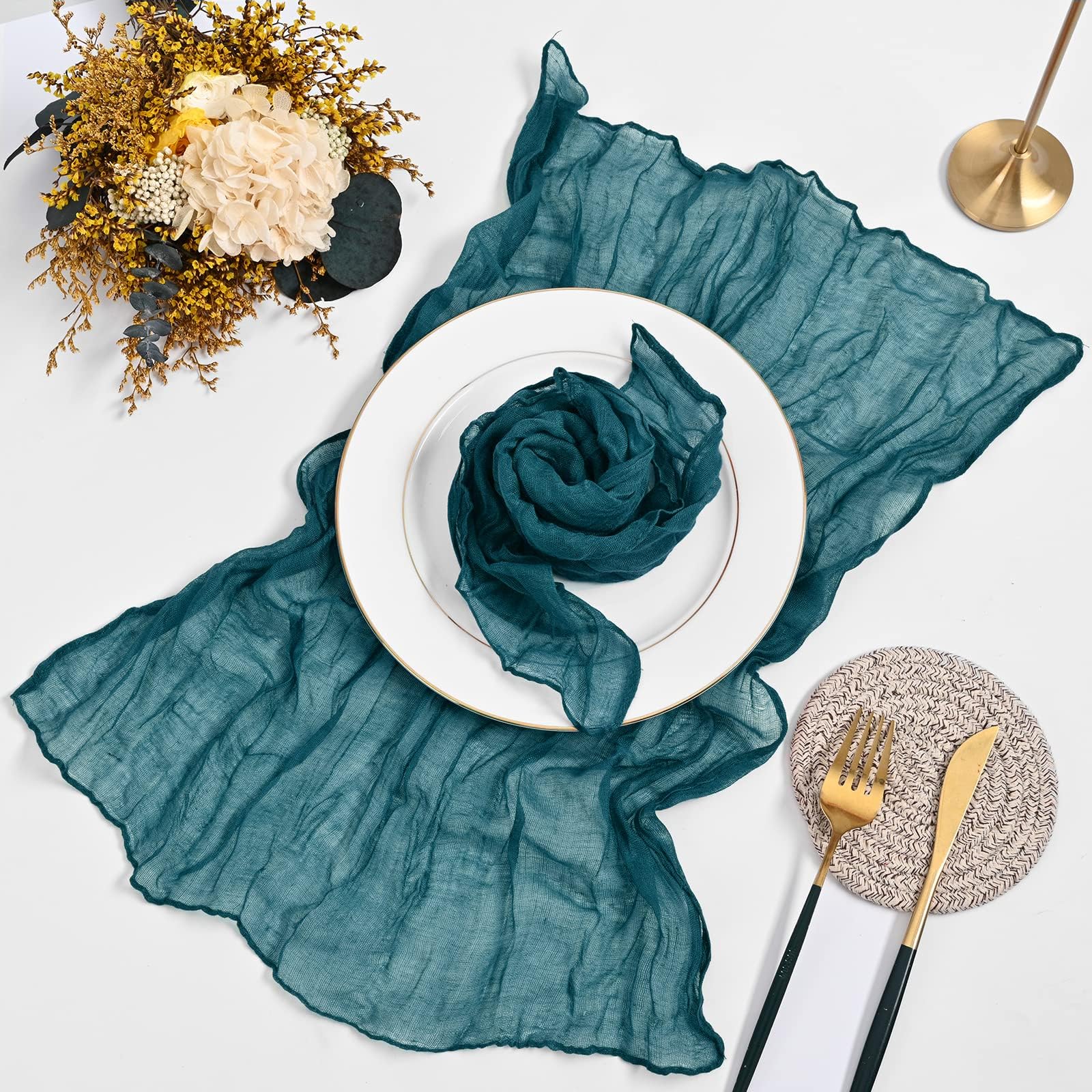 72 Pack Gauze Cheesecloth Napkins 20 x 20 Inch Sage Green