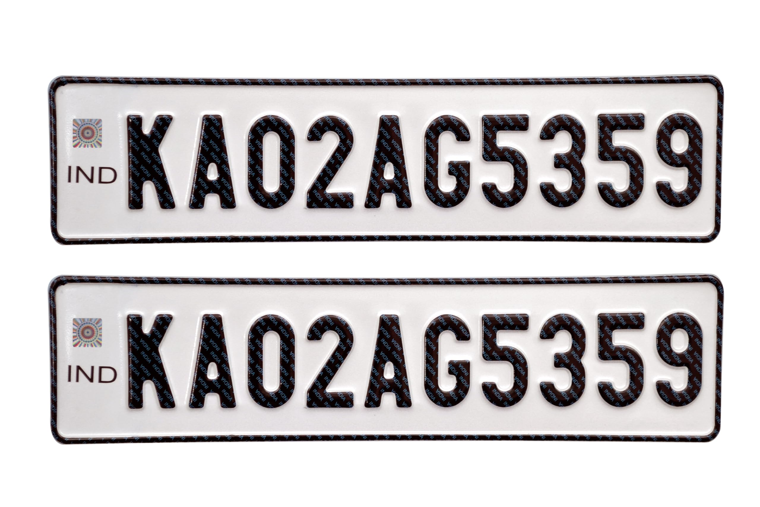 INNOVQARAJ Car Customized Number Plate | IND Road Legal Font | Compatible with Old Registration Vehicles | Non‑HSRP | No Barcode, No Serial Code, No VIN | Front & Back Plate Set | White Model (White)-image-24