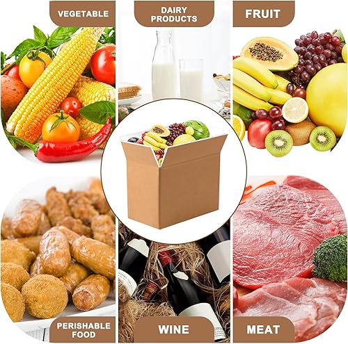 Miniatura 4 de 10 cajas de envío aisladas con forro de papel de aluminio, caja de envío térmica térmica para envío de alimentos congelados, caja enfriadora