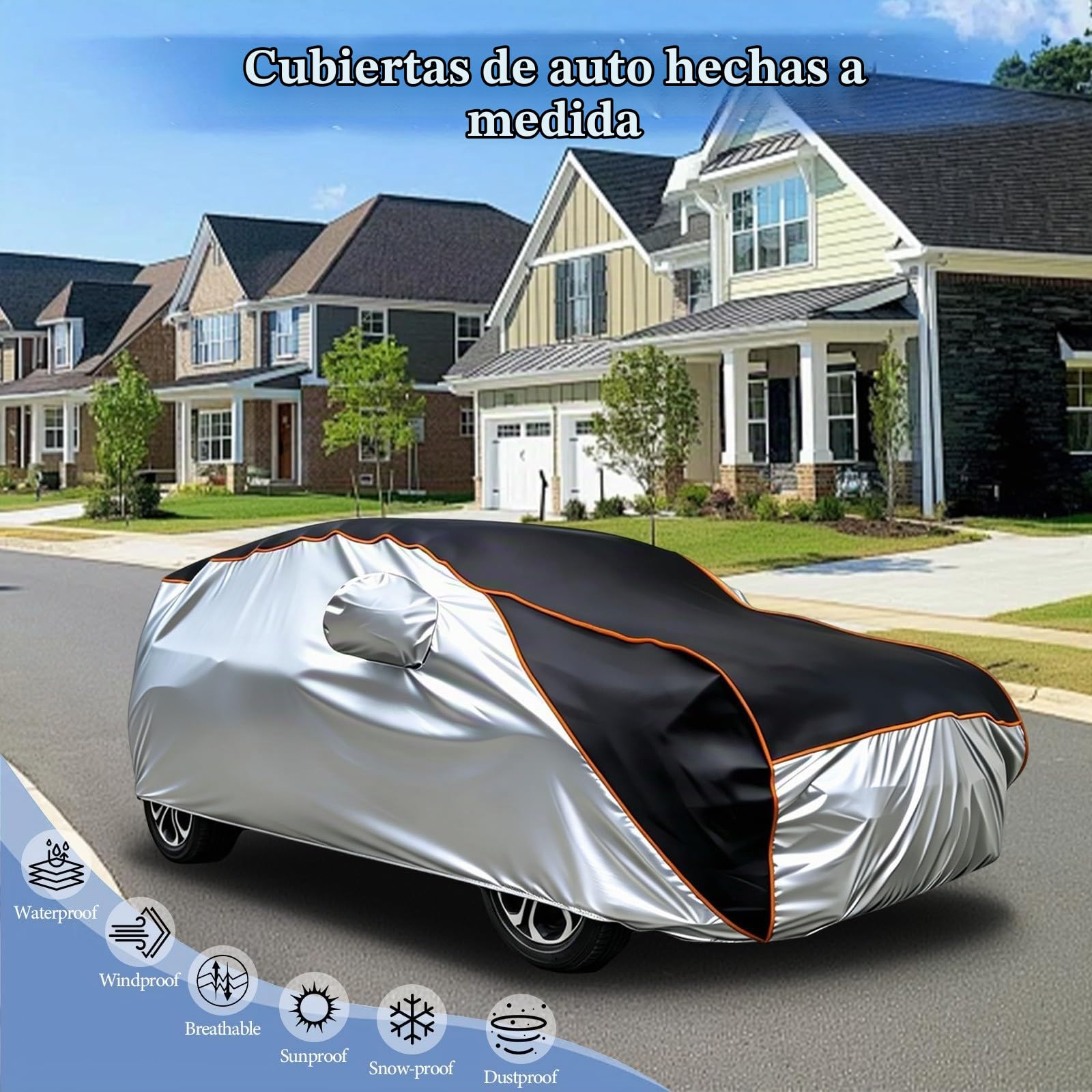 Funda Coche Antigranizo para Audi S6/RS6(2006-2026) | EVA 5mm Acolchada Multicapa Impermeable Transpirable Protector Contra Granizo Lluvia UV Viento
