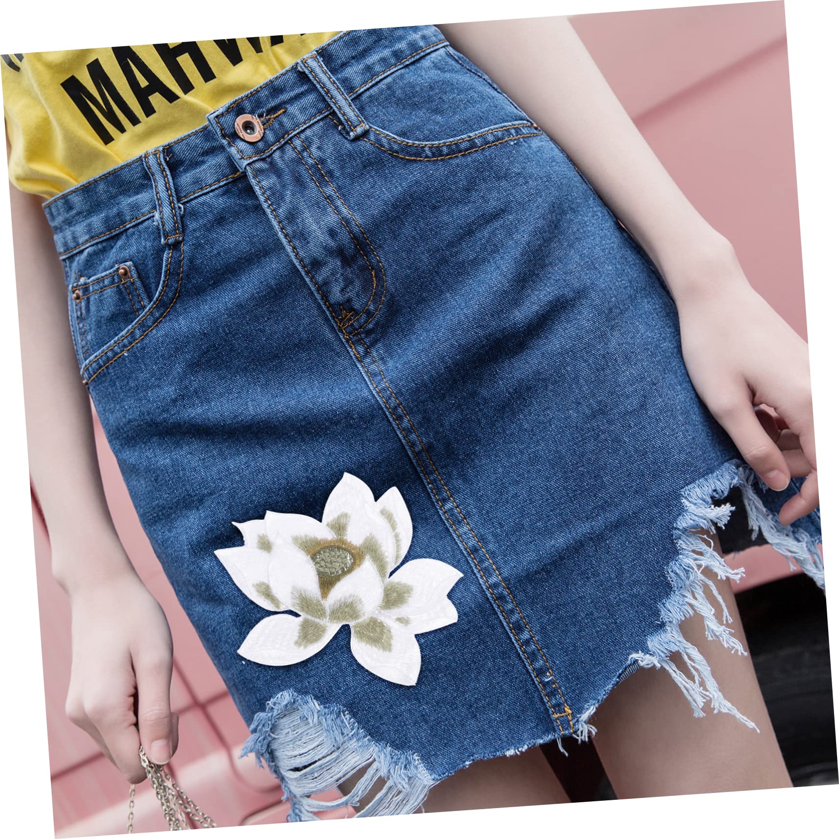 10pezzi Toppe Termoadesive Ricamate Forma Di Fiore Applique Per Abbigliamento Jeans e Borse Decorazioni Eleganti Stile Boho Per Riparazioni e Personalizzazioni