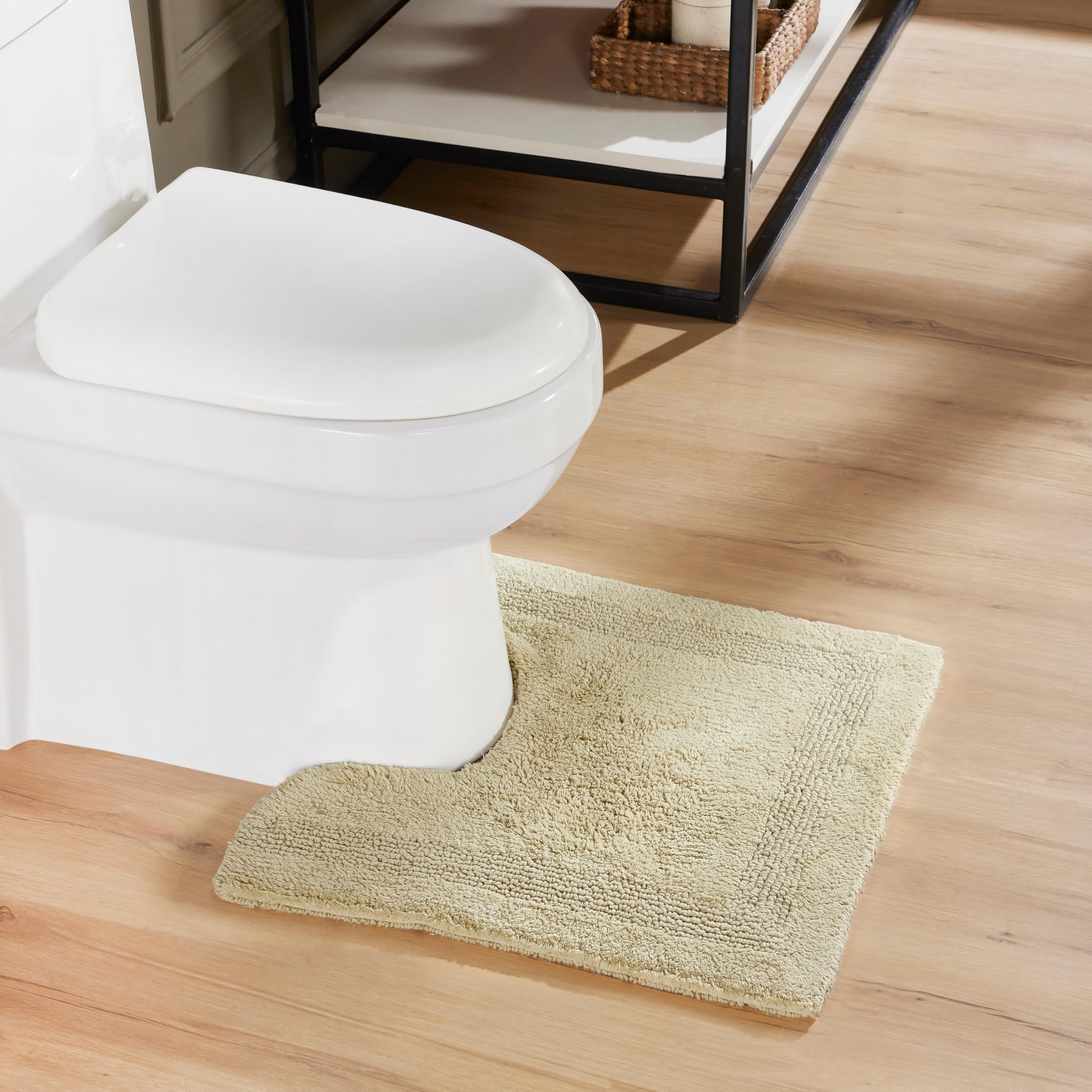 Better Trends Lux Collection, Tappeto da bagno rotondo in cotone, per vasca da bagno, assorbente, 50 x 50 cm