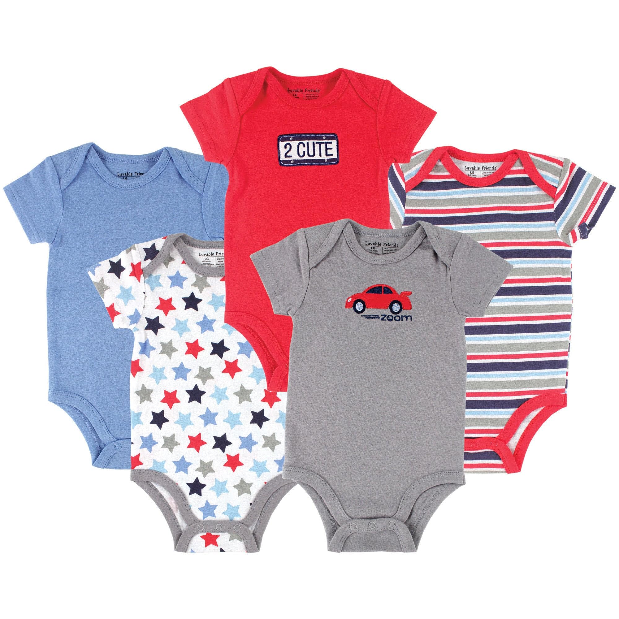 Luvable Friends Cotton Bodysuits Juego de Camisetas para Bebés