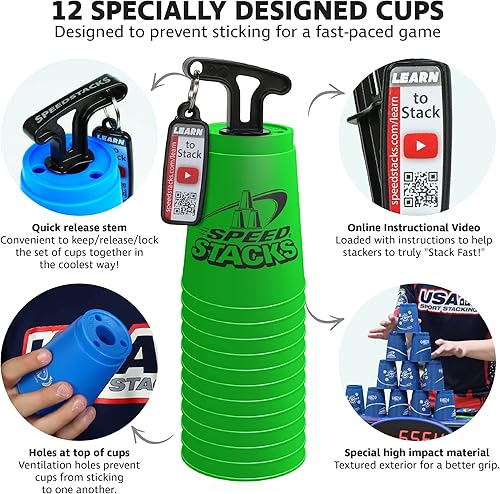 Vista 32 de Conjunto de vasos para apilar, deportivos, de Speed Stacks