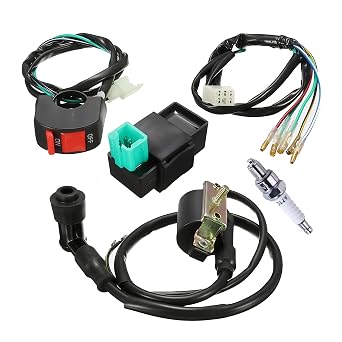 5 Wiring Loom Kill Switch Coil CDI Spark Plug Rebuild Kit Fit for 110CC 125CC 140cc Pit Bike