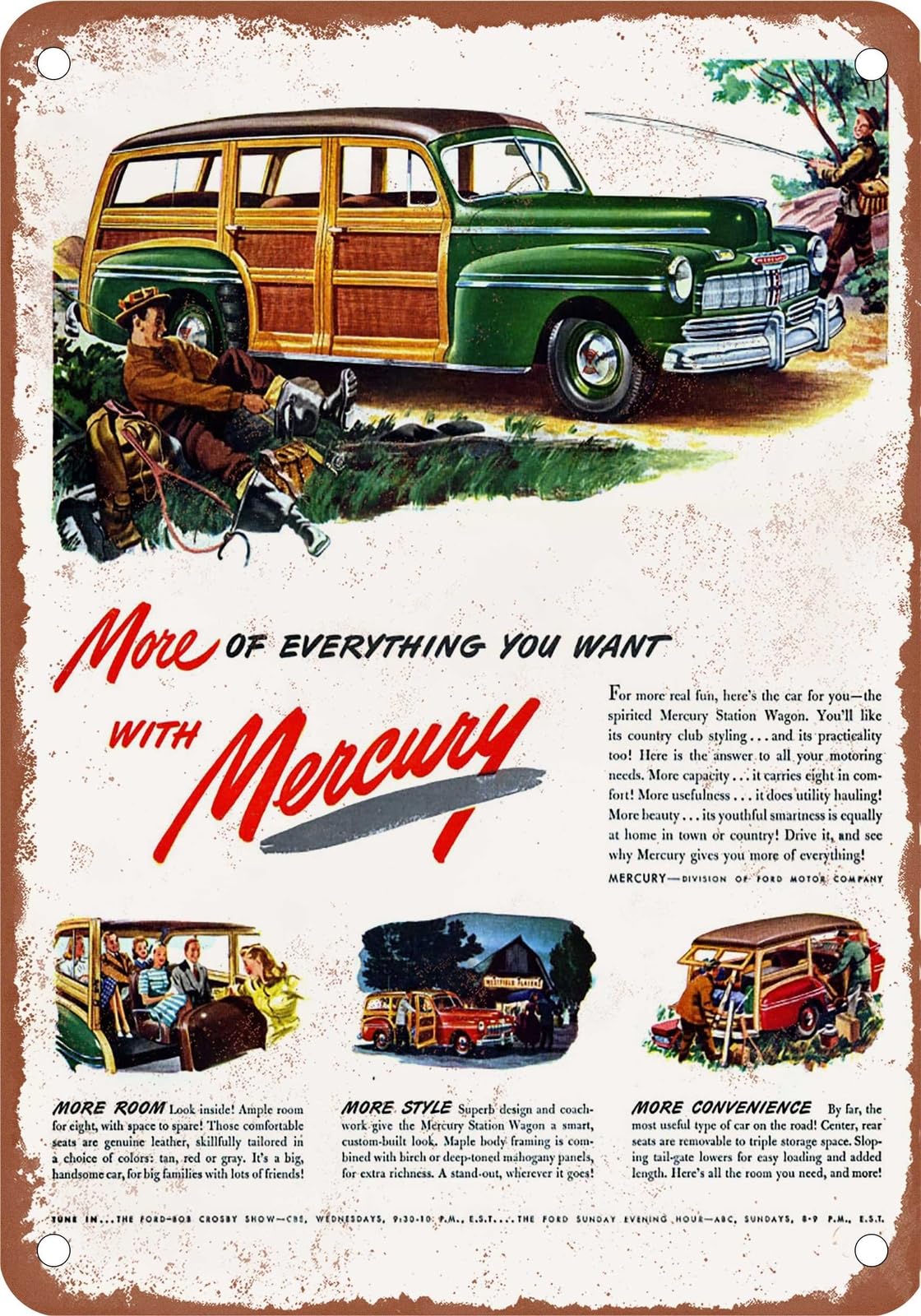 Miaomansenstore Metal Sign - 1946 Mercury Vintage Ad 04 - Old Retro Rusty Look Home Decor