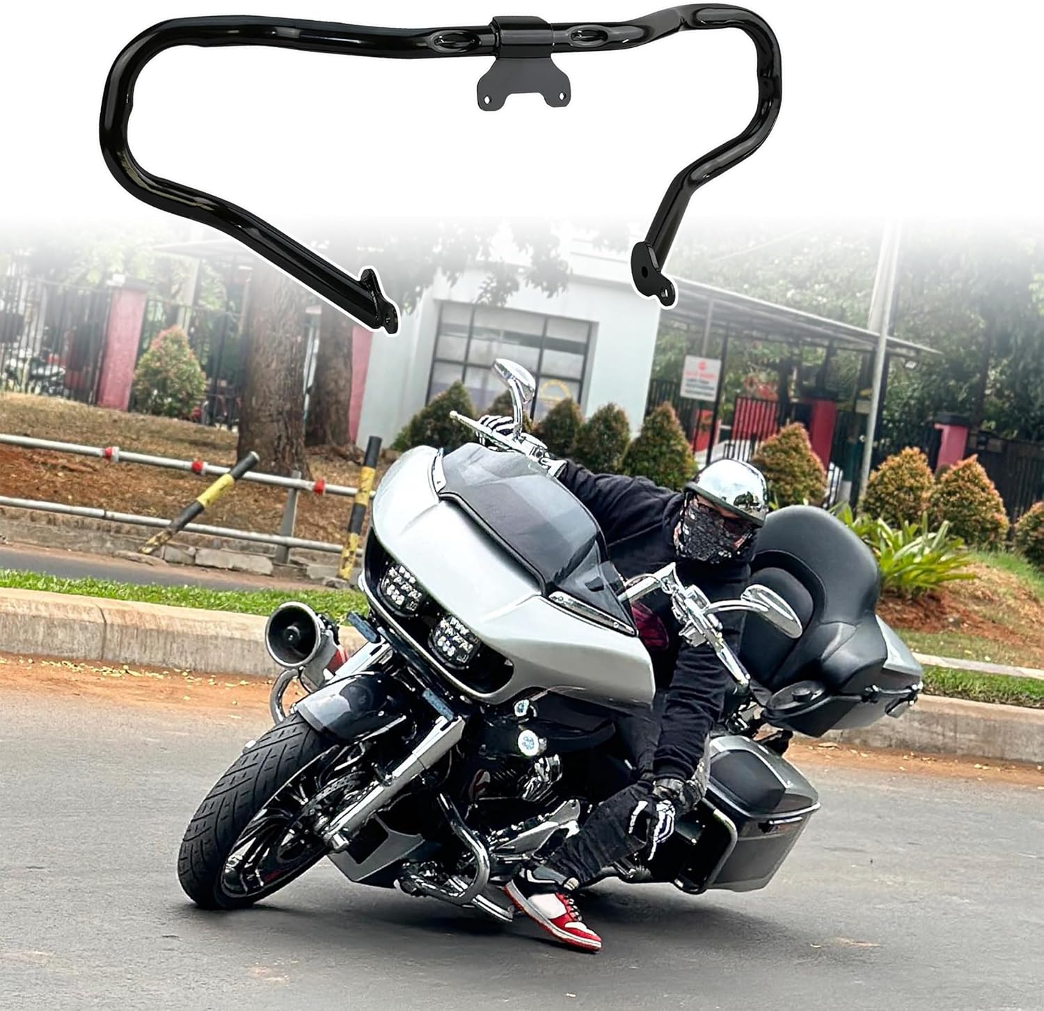 Chopped Engine Guard for 2022 Harley Road Glide 2018 Street Glide Engine Black 2021 Road King 2014-2023 Touring Crash Bar