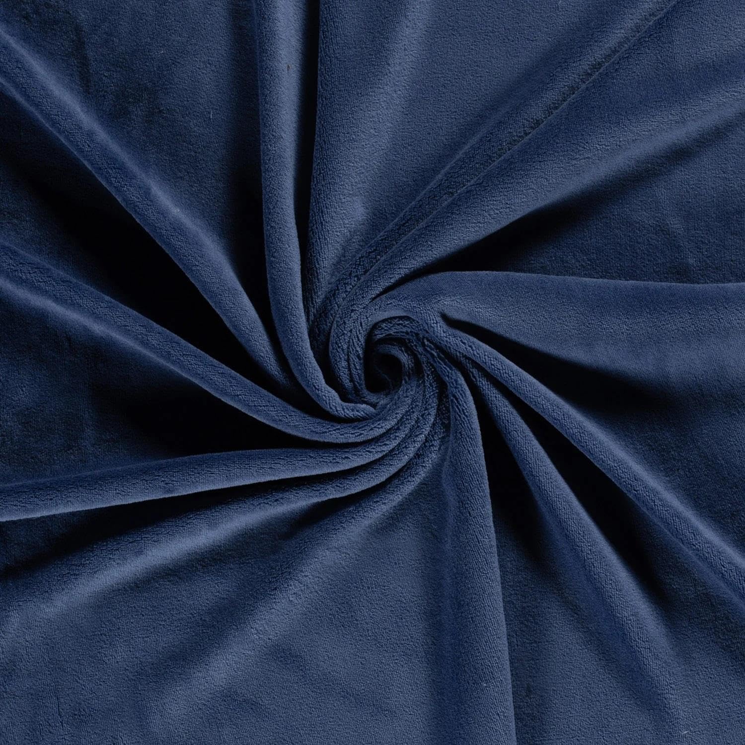 Crs Fur Fabrics Blue Double Sided Coral Cuddle Fleece Fabric Material Indigo 1Mtr