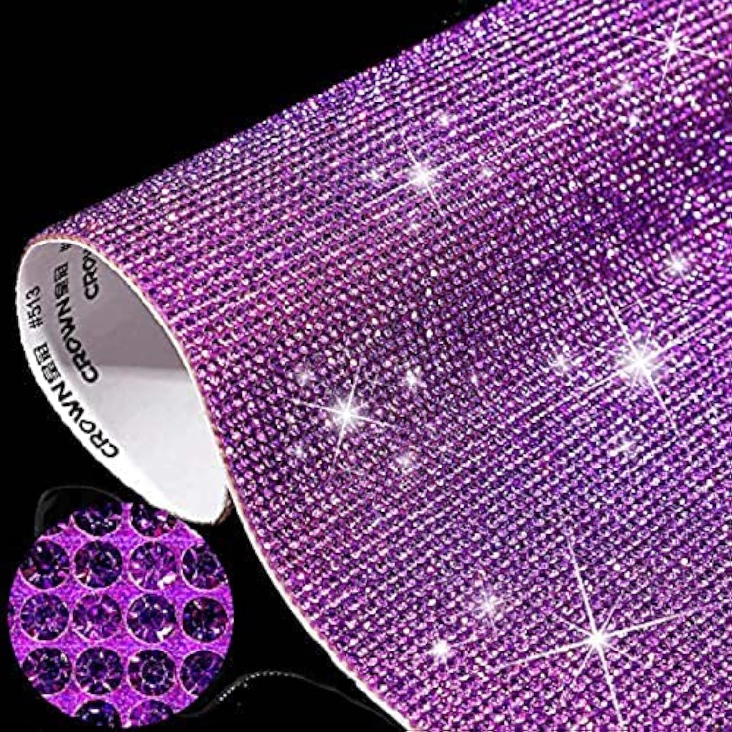 12000 Pieces 2mm Bling Bling Rhinestone Sheet DIY Car Decoration Self Adhesive Heat Repair Glitter Crystal Gem Sheet Sticker for Car&Craft Decoration (Violet)