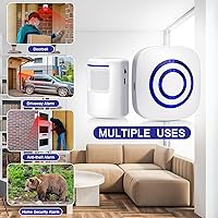 Vista 6 de Mimorou Motion Sensor Alarm Wireless Driveway Alarm Indoor Home Motion Detector Long Range Security Alert Monitor System with 6 Sensor and 3