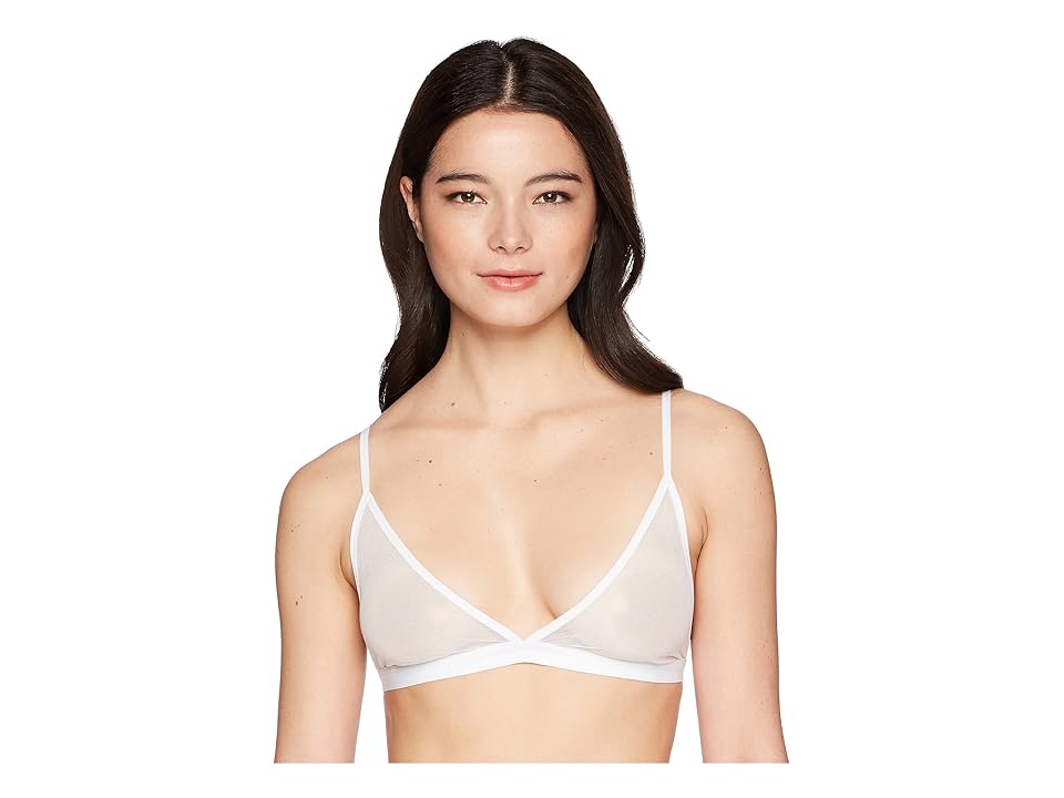 

Skin Cotton Tulle Triangle Bralette (White) Women's Bra