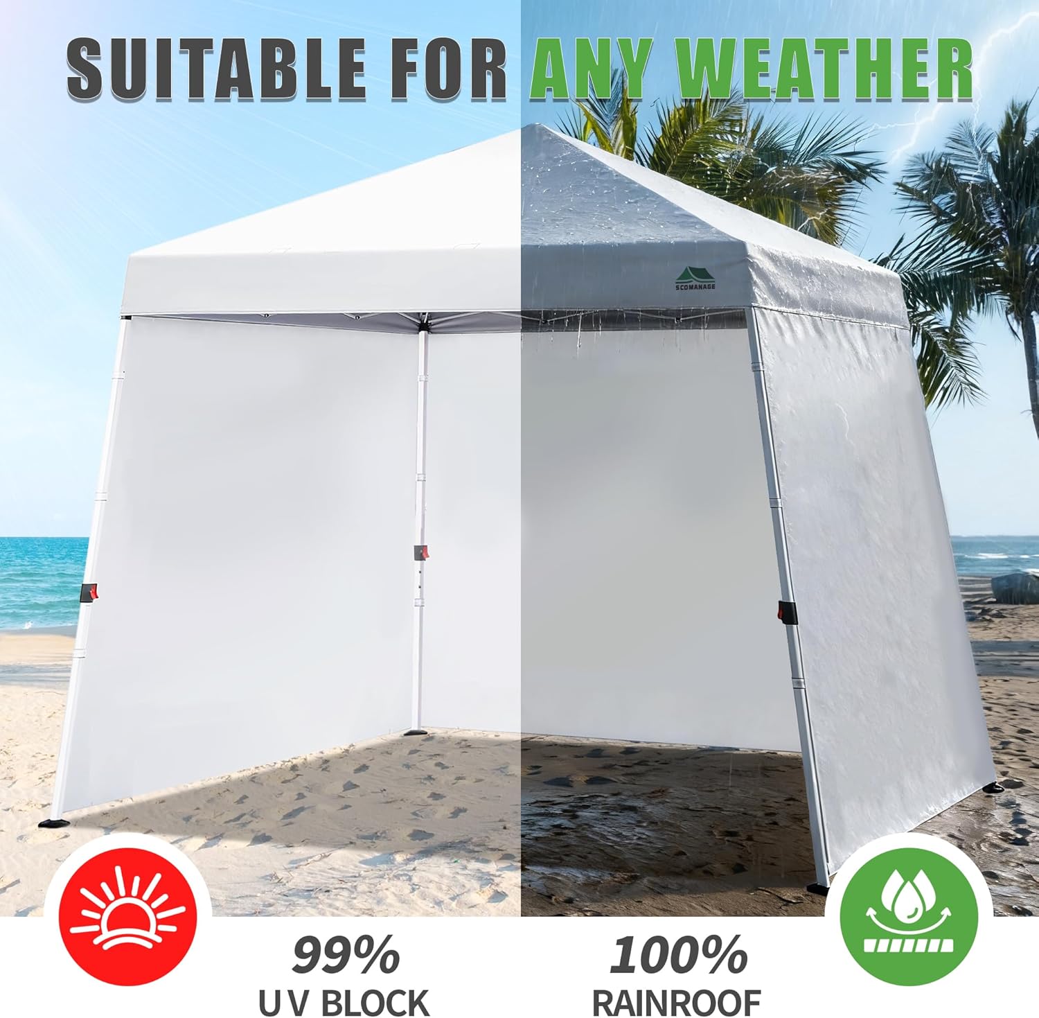 Canopy Sidewalls for 11x11,12x12 Slant Leg Pop Up Tent,3 Pack Sunwalls Only,(Black)