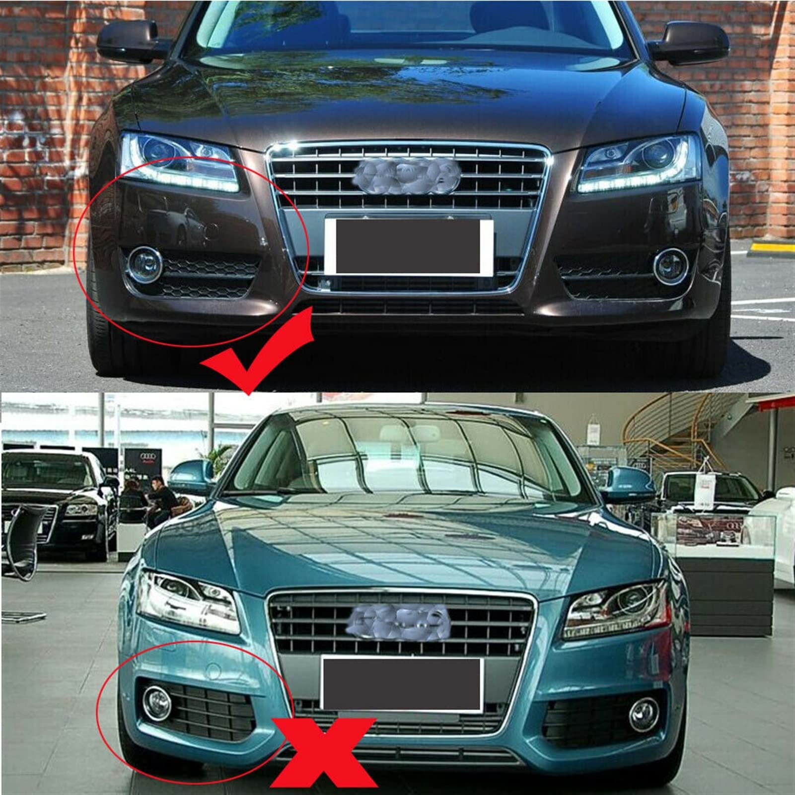 UNARAY Auto Paraurti Anteriore della Luce di Nebbia della Lampada Griglia Griglia di Copertura Maglia A Nido d'Ape Hex Fit for A5 Coupe/Sportback 2008-2011 Cabriolet 2010-2011