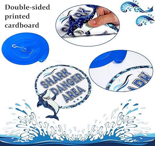Miniatura 2 de Censen 30 piezas de remolinos colgantes de tiburón, suministros de fiesta de tiburón, remolinos de papel de aluminio de océano y mar, decoración de