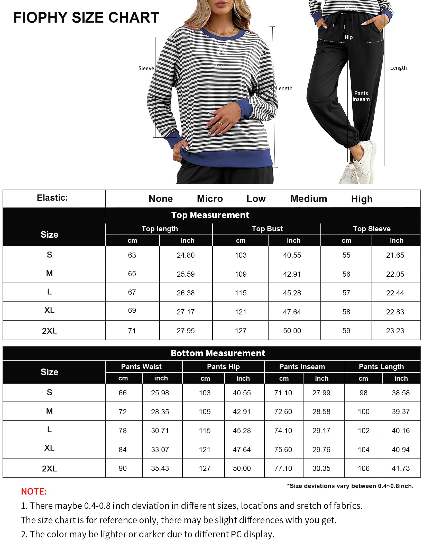 Conjunto acogedor de 2 piezas para mujer, conjunto de ropa de descanso a rayas, bloques de color, manga larga, pantalones deportivos, conjunto de chándal