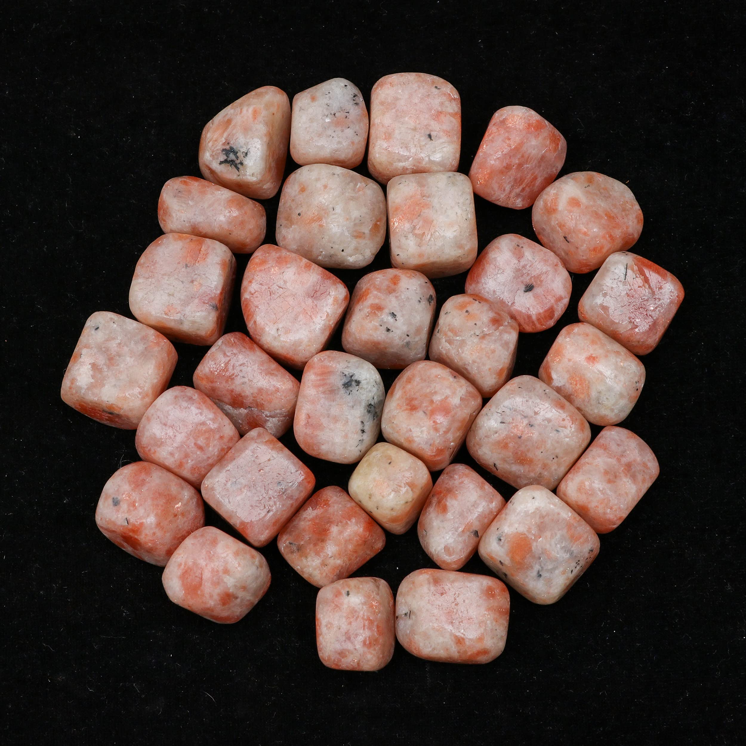 Crocon (2200+ Carats) Sunstone Tumbled Stones and Crystals bulk Natural Crystal Kit for Reiki Healing Crystal Polished, Tumble Stones, Chakra Balancing, Reiki Gift, Home Decor Size : 20-25 mm