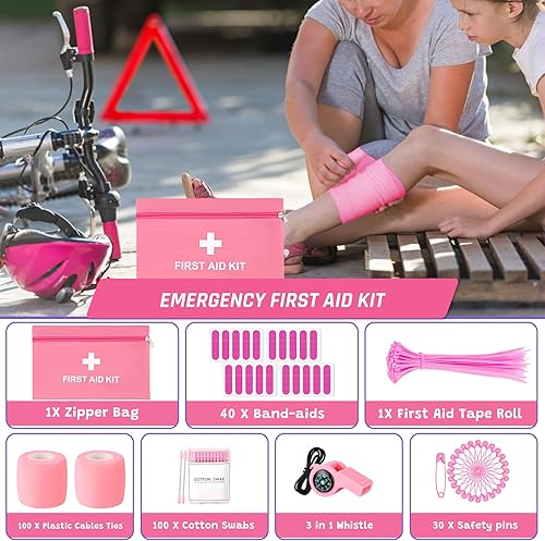 Miniatura 4 de Kit de emergencia para automóvil de 298 piezas, kit de emergencia para automóvil con cables de puente, kit de emergencia para vehículos, kit de