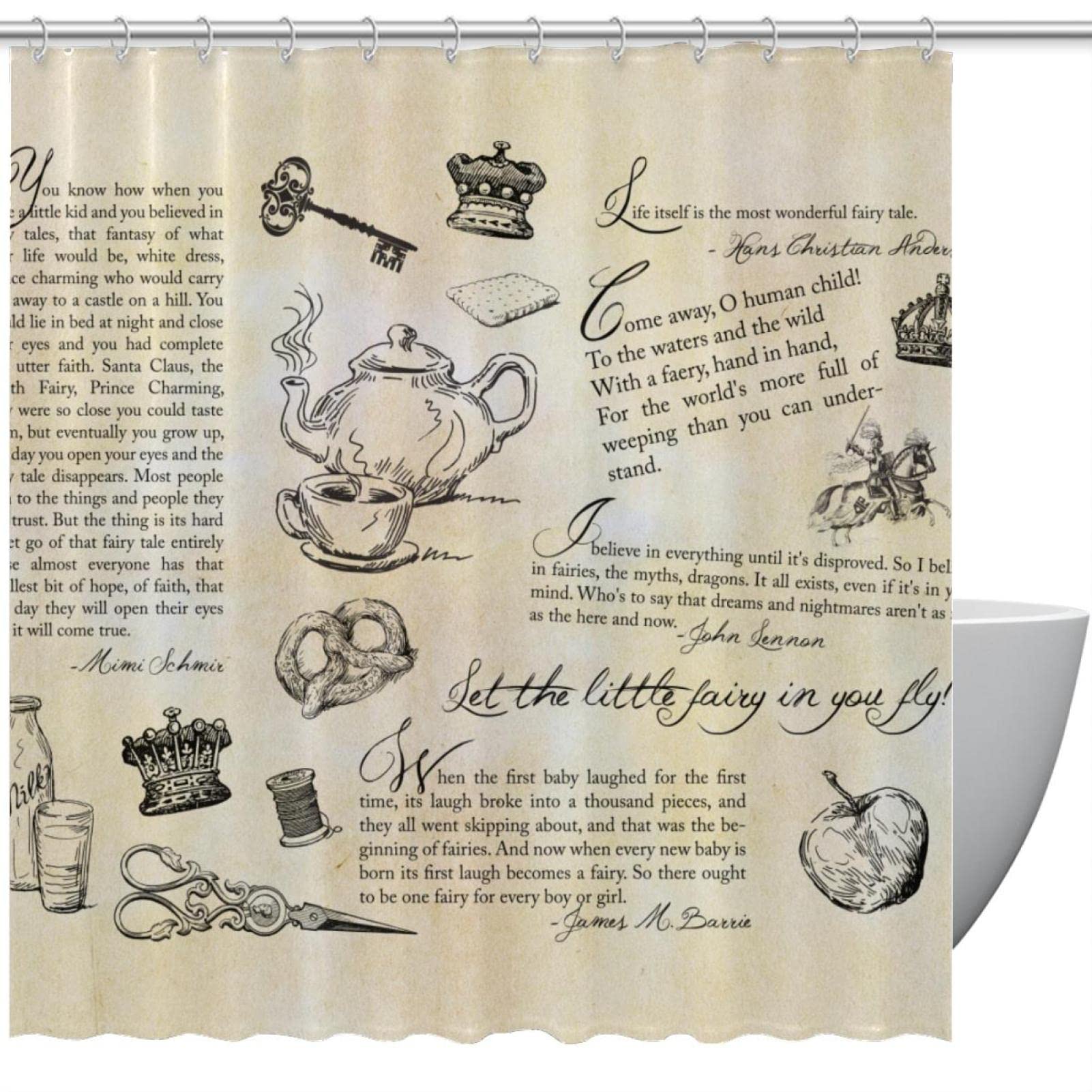 Rustikaler Duschvorhang Mit Blumenmuster - Vintage Design 183x213 Cm Wasserdicht