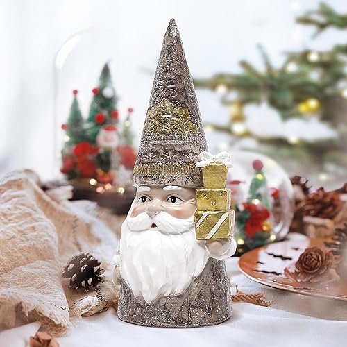 Miniatura 5 de Leekung Estatuas de gnomos para decoraciones de Navidad, figuras de gnomos de Navidad para estante de mesa, chimenea, decoración de mesa, decoración