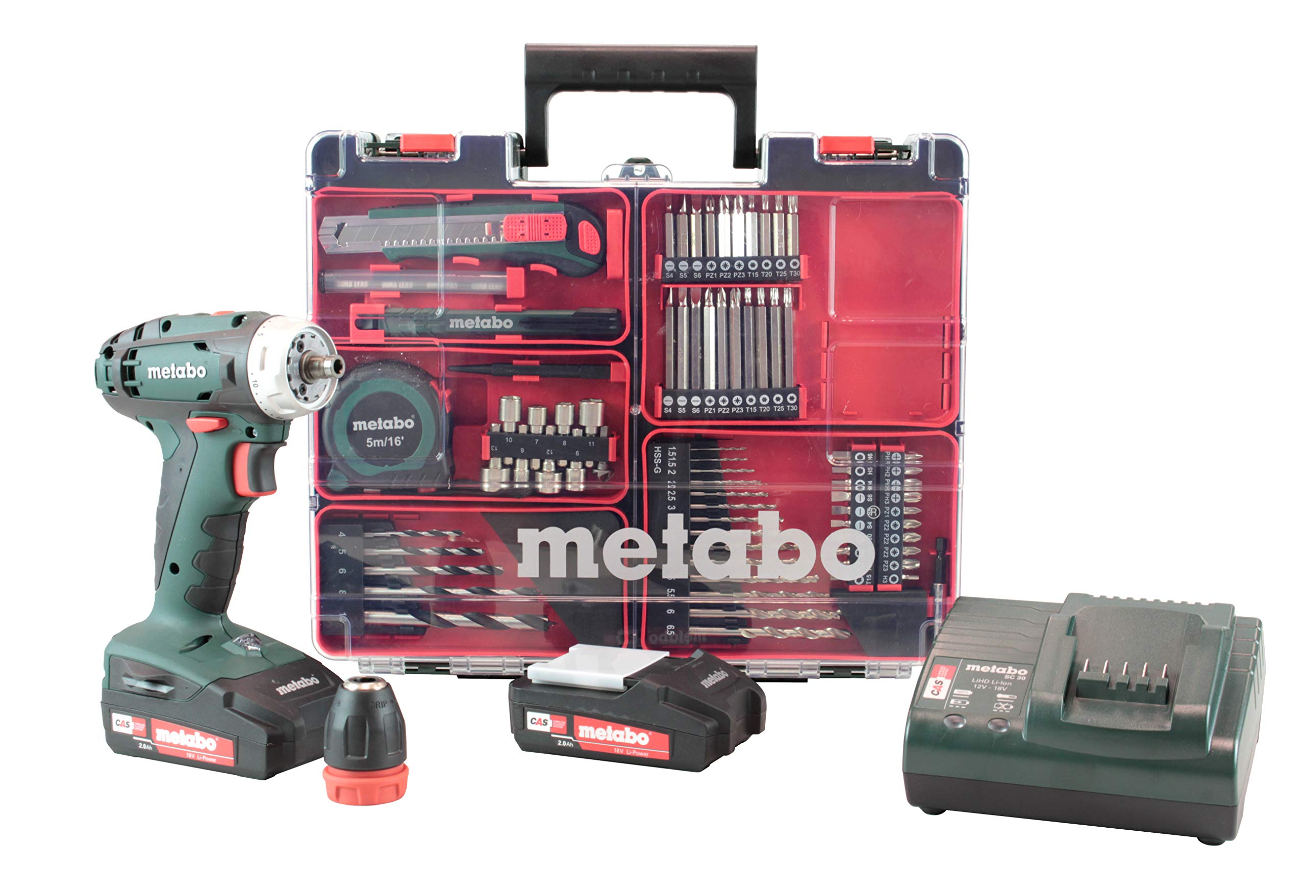 Metabo 602217880-18 quick set b ah 18v trapano cordless / 2.0, officina mobile,