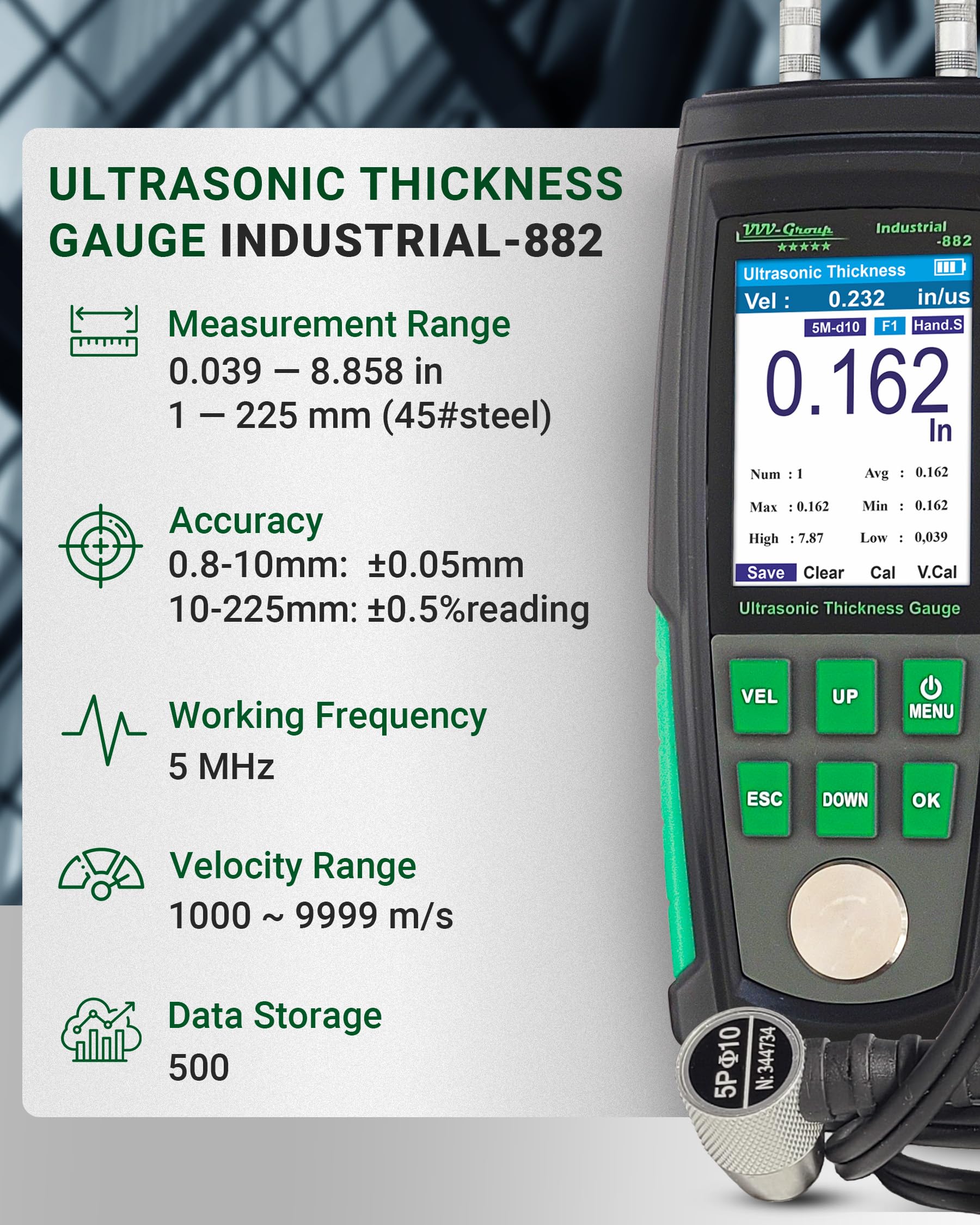 Ultrasonic Thickness Gauge - Metal Thickness Tester -2 Ultrasonic Thickness Gauge - Metal Thickness Tester -2