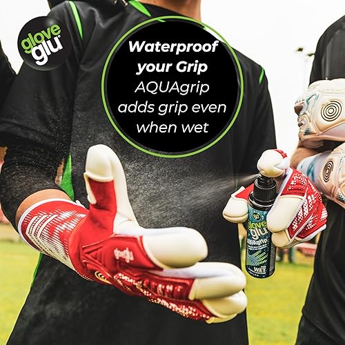 Miniatura 6 de gloveglu Mens MEGA  Aqua Bundle Bag Megagrip Aquagrip 120ml Bottle Improve Goalkeeper Glove Grip Black One Size